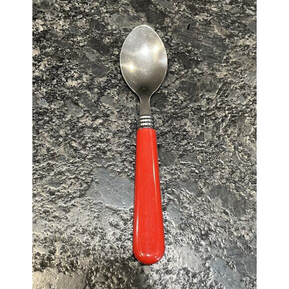 Vintage Gibson Red Handle Stainless Silverware Flatware 12 Piece Set - Picture 3 of 13